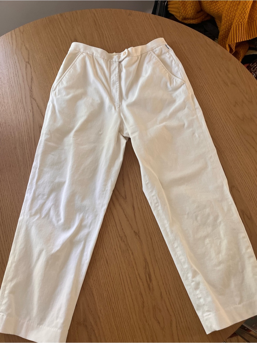 Faconnable Minimalist Cotton Basic Cream Chinos with stretch